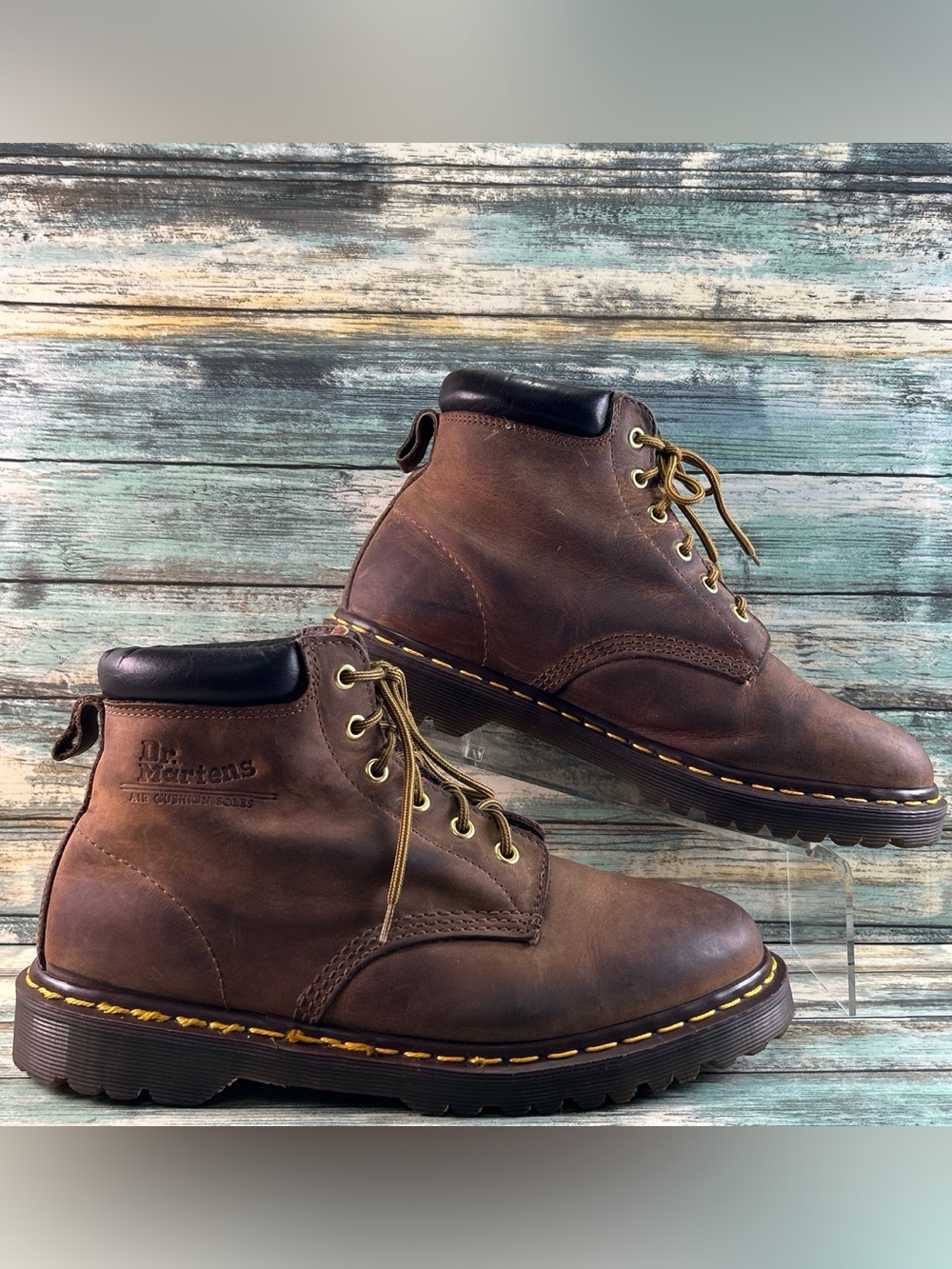 Dr Martens Combat Boots Mens Size US 10 Brown Leather Lace Up Made In England